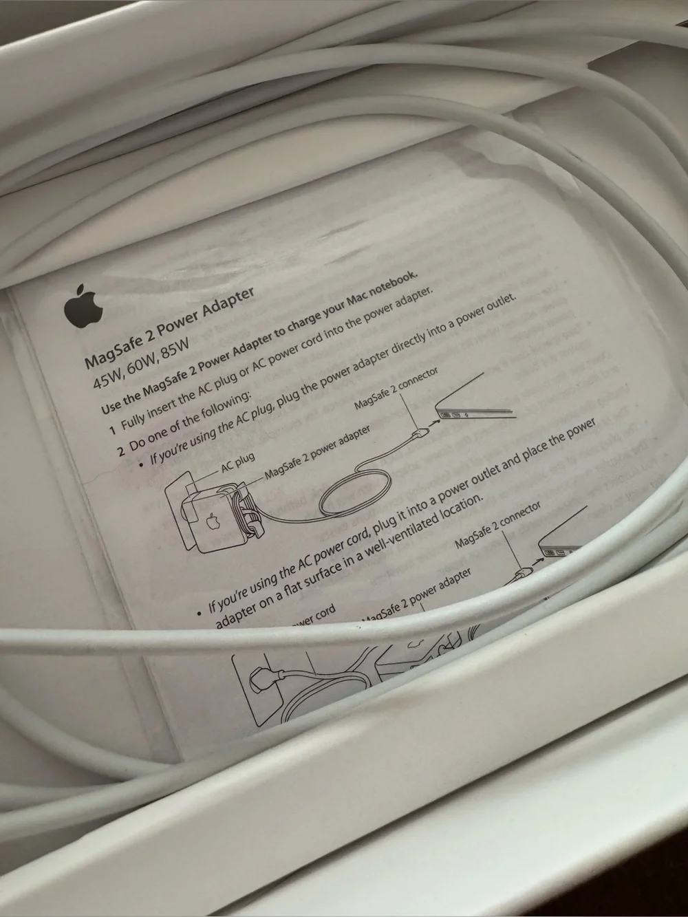 100% Genuine OEM Apple 85W MagSafe 2 Power Adapter A1424 Mac Original Box